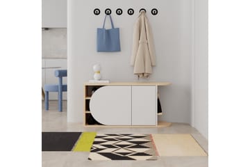 Berriaren Skoskab 104 cm - Eg/Hvid - Opbevaring - Skoopbevaring