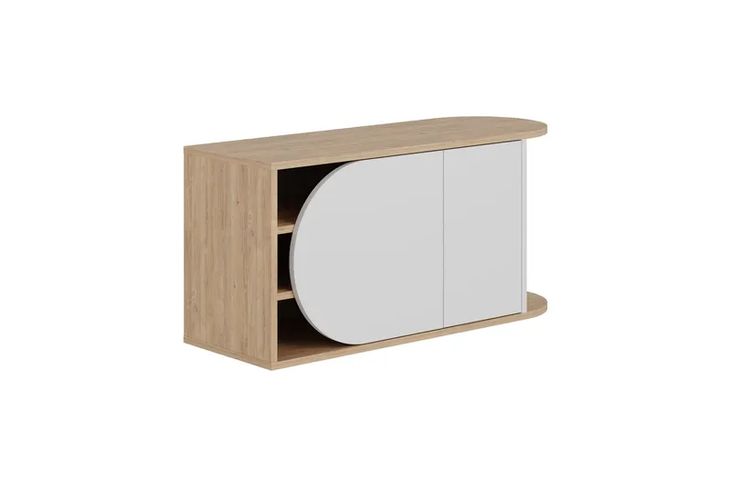 Berriaren Skoskab 104 cm, Eg/Hvid