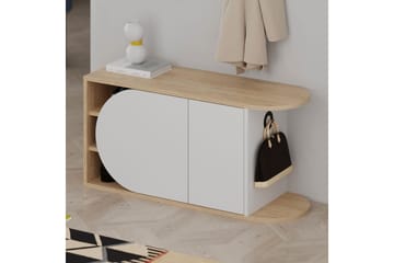 Berriaren Skoskab 104 cm - Eg/Hvid - Opbevaring - Skoopbevaring
