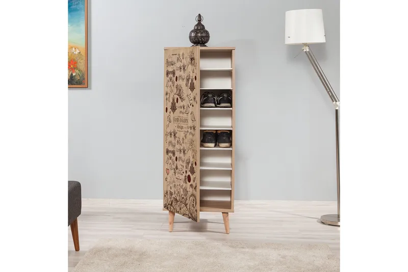 Brokind skoskab 50 cm - Brun - Opbevaring - Skoopbevaring