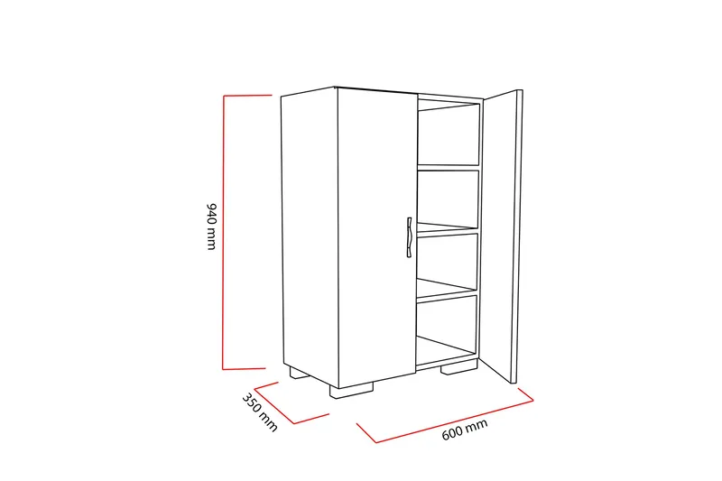Decorotika skoskab - Hvid - Opbevaring - Skoopbevaring - Skoskab
