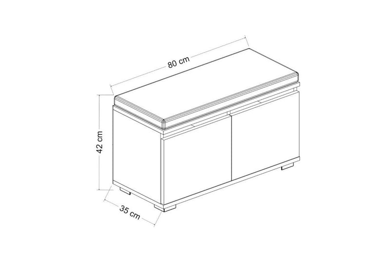 Drago Skoskab 80 cm - Valnød finér/Sort - Skoskab - Entréopbevaring - Skoopbevaring