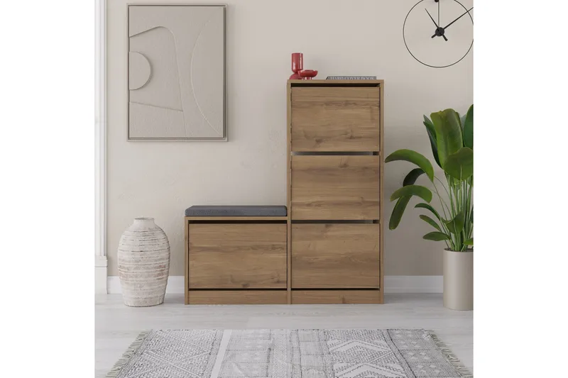 Dude Skoskab 105 cm - Beige - Opbevaring - Skoopbevaring - Skoskab