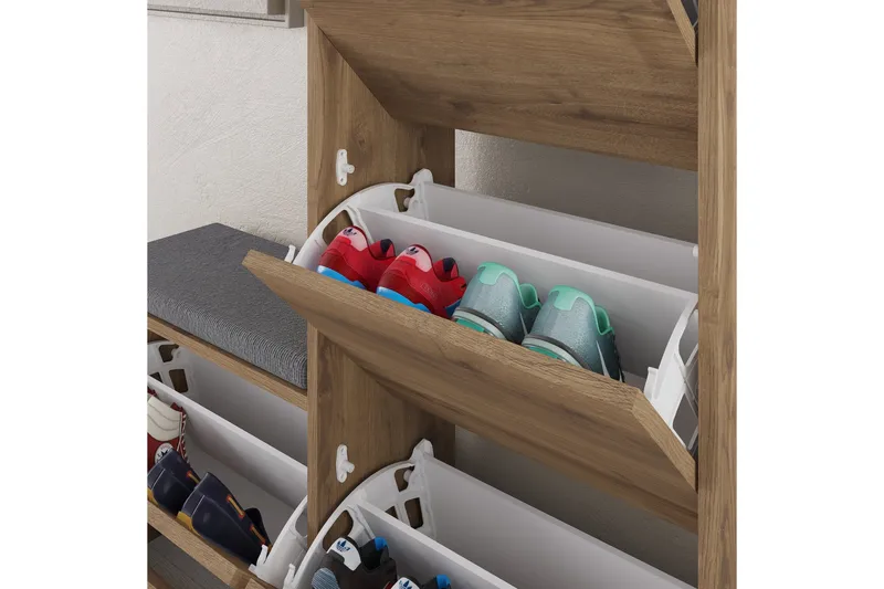 Dude Skoskab 105 cm - Beige - Opbevaring - Skoopbevaring