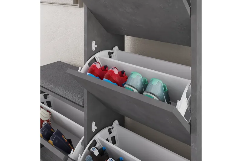 Dude Skoskab 105 cm - Grå - Opbevaring - Skoopbevaring