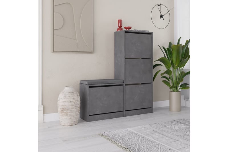 Dude Skoskab 105 cm, Grå