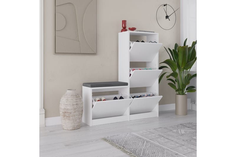 Dude Skoskab 105 cm - Hvid - Opbevaring - Skoopbevaring - Skoskab