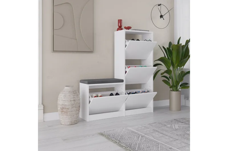 Dude Skoskab 105 cm - Hvid - Opbevaring - Skoopbevaring - Skoskab