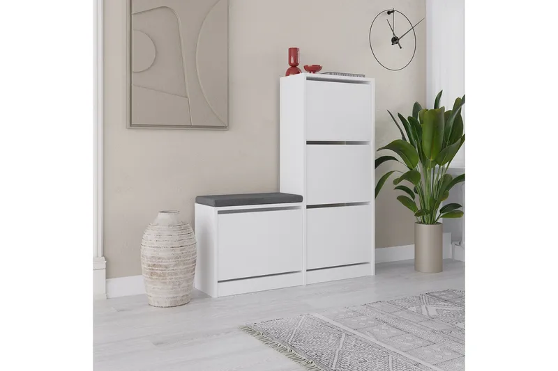 Dude Skoskab 105 cm - Hvid - Opbevaring - Skoopbevaring - Skoskab