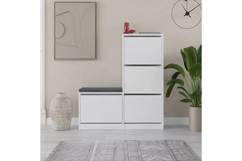 Dude Skoskab 105 cm - Hvid - Opbevaring - Skoopbevaring - Skoskab