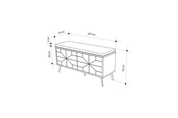 Dune Skoskab 107 cm - Brun - Opbevaring - Skoopbevaring