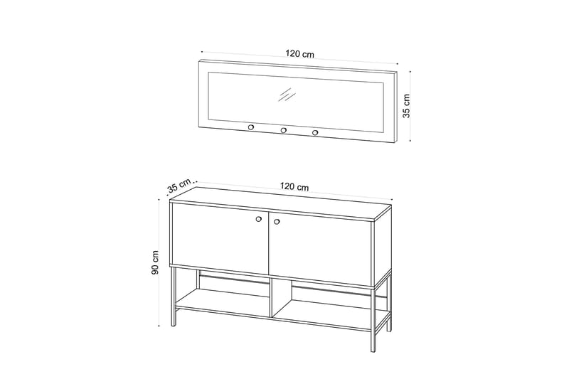 Durana Skoskab 35x120 cm - Natur - Opbevaring - Skoopbevaring - Skoskab