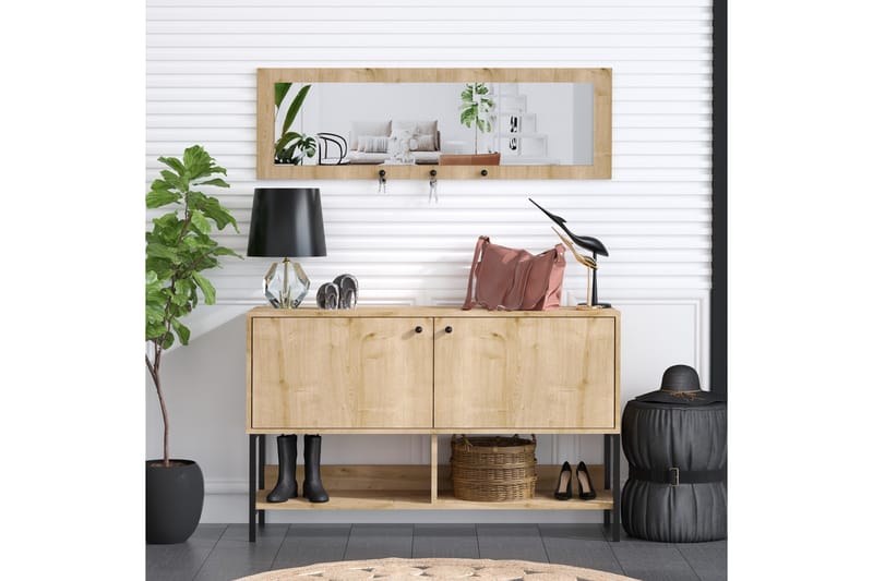 Durana Skoskab 35x120 cm - Natur - Opbevaring - Skoopbevaring - Skoskab