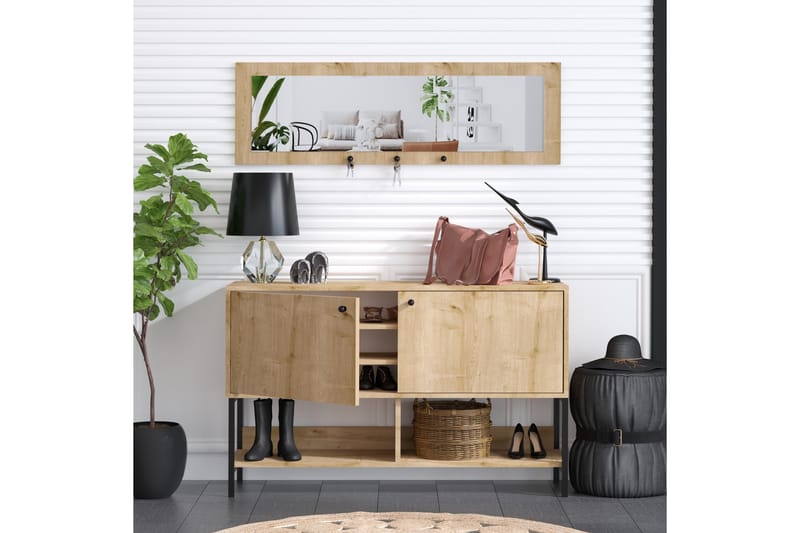 Durana Skoskab 35x120 cm - Natur - Opbevaring - Skoopbevaring - Skoskab