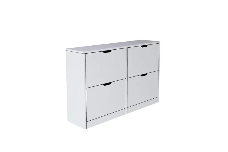 Durusu Skoskab 120,5 cm, Mat hvid