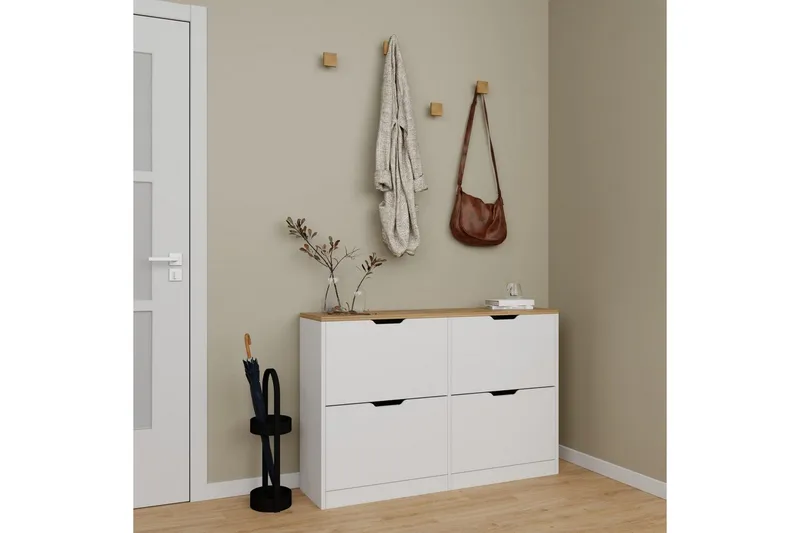 Durusu Skoskab 120 cm, Mat Hvid