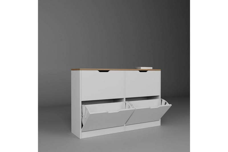 Durusu Skoskab 120 cm - Mat Hvid - Opbevaring - Skoopbevaring - Skoskab