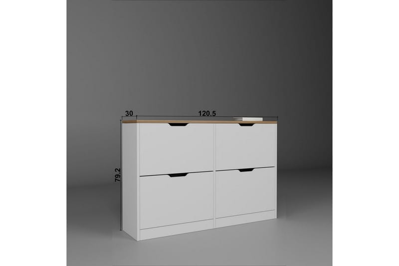 Durusu Skoskab 120 cm - Mat Hvid - Opbevaring - Skoopbevaring - Skoskab