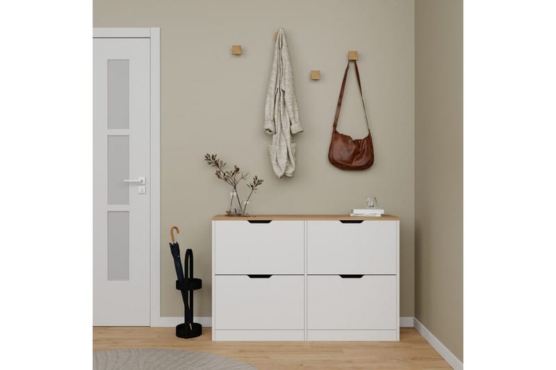 Durusu Skoskab 120 cm - Mat Hvid - Opbevaring - Skoopbevaring - Skoskab