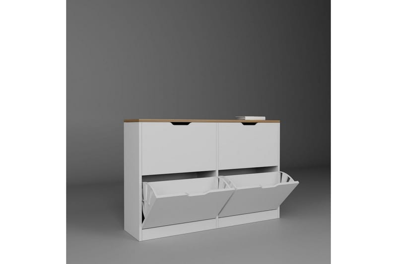 Durusu Skoskab 120 cm - Mat Hvid - Opbevaring - Skoopbevaring - Skoskab