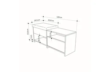 Filux Skoskab 120,3 cm - Antracit - Opbevaring - Skoopbevaring