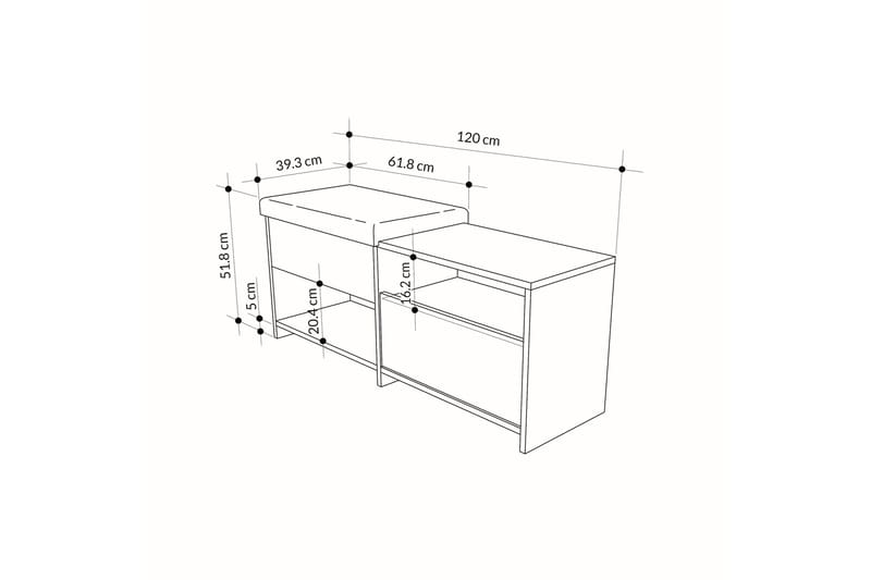 Filux Skoskab 120,3 cm - Antracit - Opbevaring - Skoopbevaring