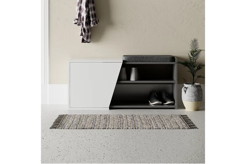 Fiona Skoskab 104,6 cm, Antracit/Hvid