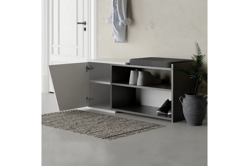 Fiona Skoskab 104,6 cm - Antracit/Hvid - Opbevaring - Skoopbevaring