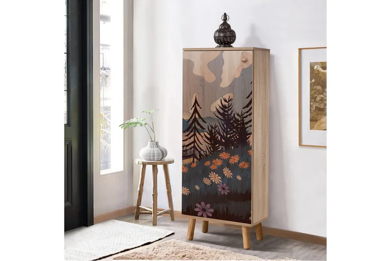 Flerfarvet Gelsgan Skoskab 50 cm