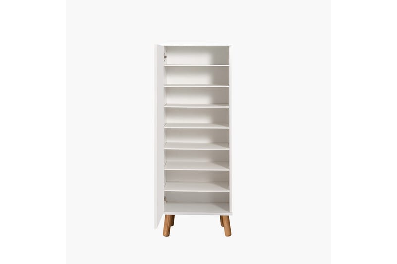 Gelsgan Skoskab 50 cm - Hvid/Brun - Opbevaring - Skoopbevaring
