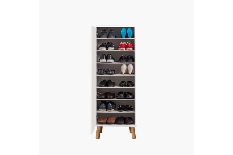 Gelsgan Skoskab 50 cm - Hvid/Brun - Opbevaring - Skoopbevaring - Skoskab