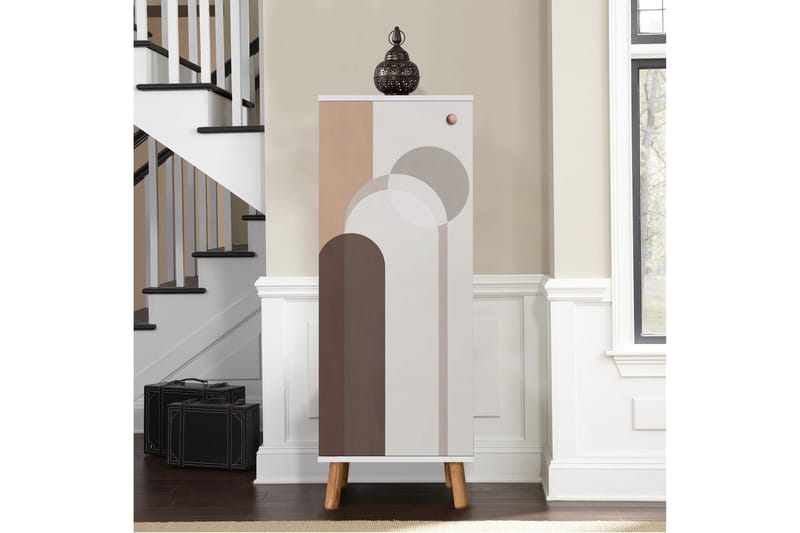 Gelsgan Skoskab 50 cm - Hvid/Brun - Opbevaring - Skoopbevaring - Skoskab