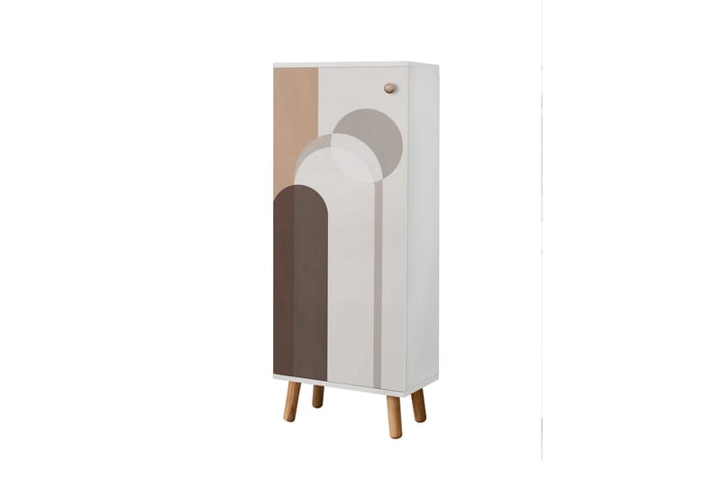 Gelsgan Skoskab 50 cm - Hvid/Brun - Opbevaring - Skoopbevaring - Skoskab