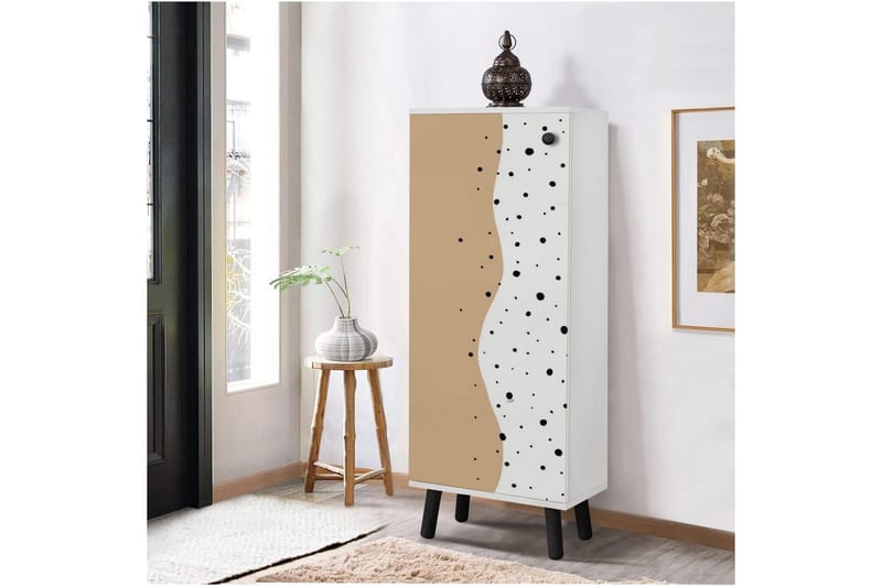 Gelsgan Skoskab 50 cm - Hvid/Sort - Opbevaring - Skoopbevaring - Skoskab