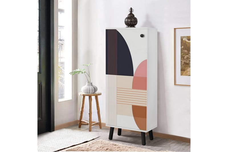 Hvid/Sort Gelsgan Skoskab 50 cm