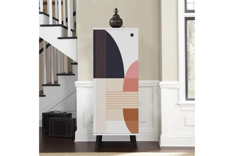 Gelsgan Skoskab 50 cm - Hvid/Sort - Opbevaring - Skoopbevaring - Skoskab