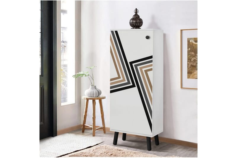 Gelsgan Skoskab 50 cm - Hvid/Sort - Opbevaring - Skoopbevaring - Skoskab