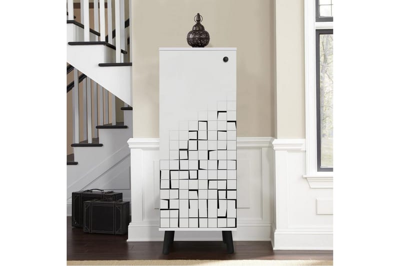 Gelsgan Skoskab 50 cm - Hvid/Sort - Opbevaring - Skoopbevaring - Skoskab