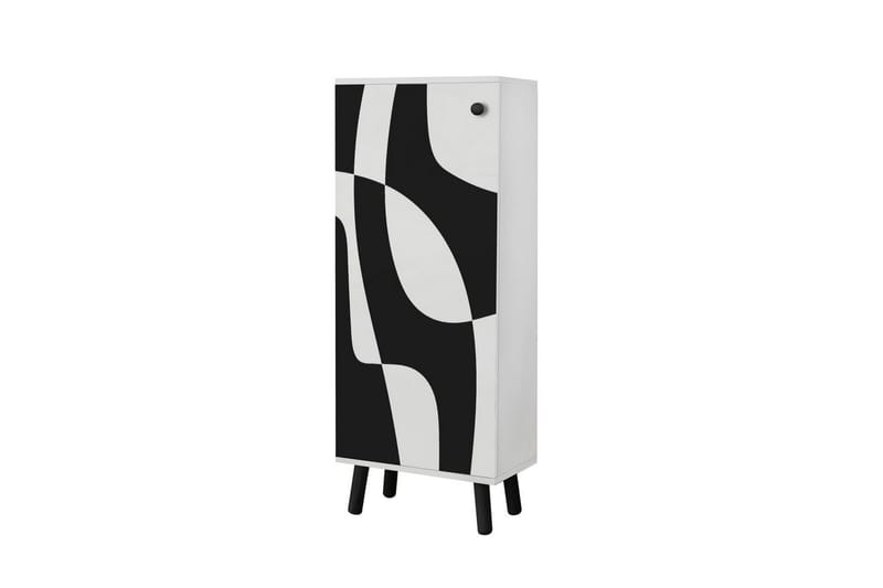 Gelsgan Skoskab 50 cm - Hvid/Sort - Opbevaring - Skoopbevaring - Skoskab