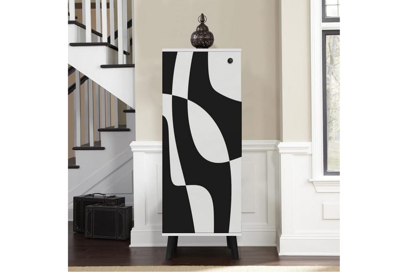 Gelsgan Skoskab 50 cm - Hvid/Sort - Opbevaring - Skoopbevaring - Skoskab