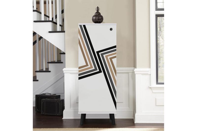 Gelsgan Skoskab 50 cm - Hvid/Sort - Opbevaring - Skoopbevaring - Skoskab