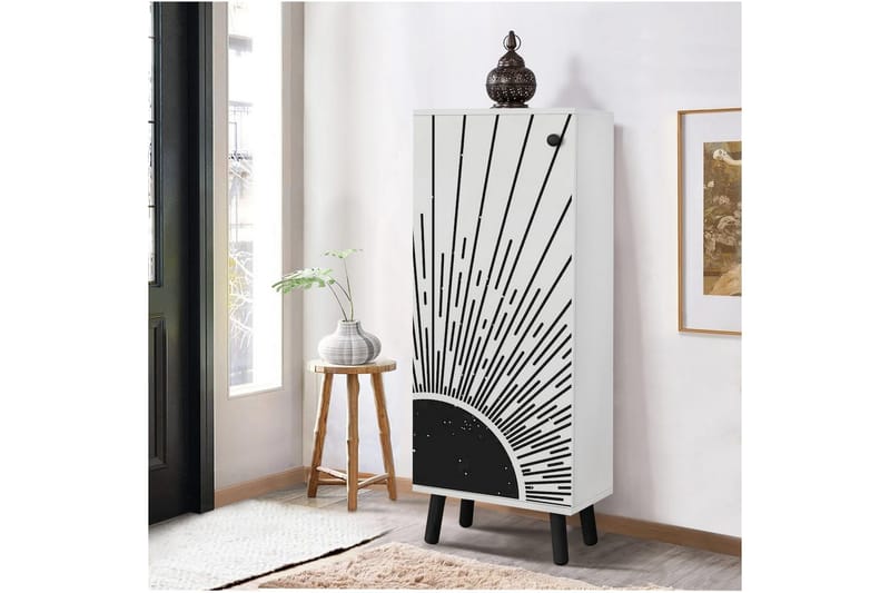 Gelsgan Skoskab 50 cm - Hvid/Sort - Opbevaring - Skoopbevaring - Skoskab