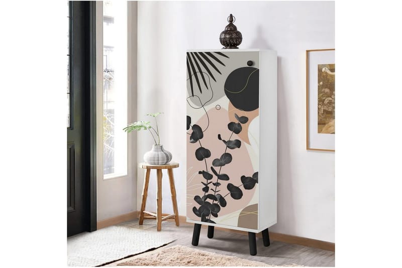 Gelsgan Skoskab 50 cm - Hvid/Sort - Opbevaring - Skoopbevaring - Skoskab