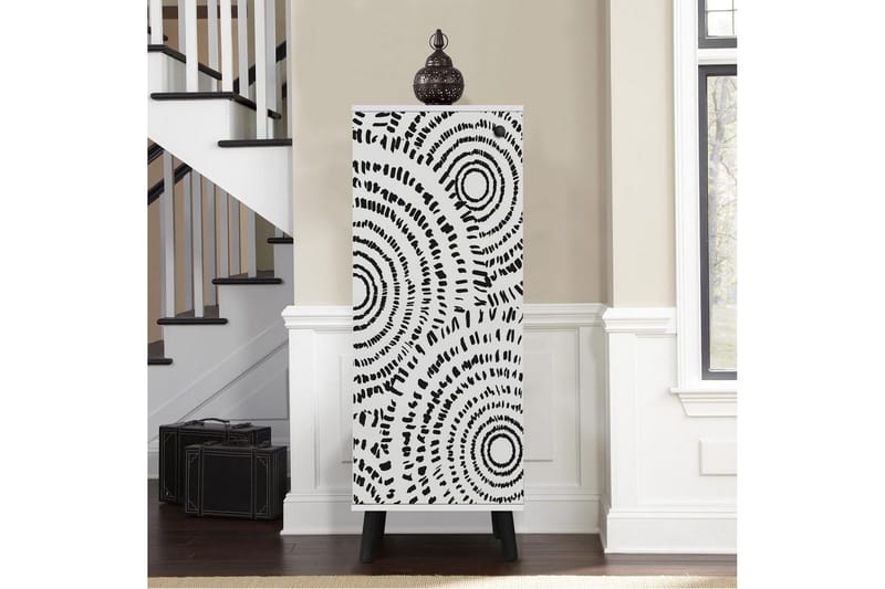 Gelsgan Skoskab 50 cm - Hvid/Sort - Opbevaring - Skoopbevaring - Skoskab