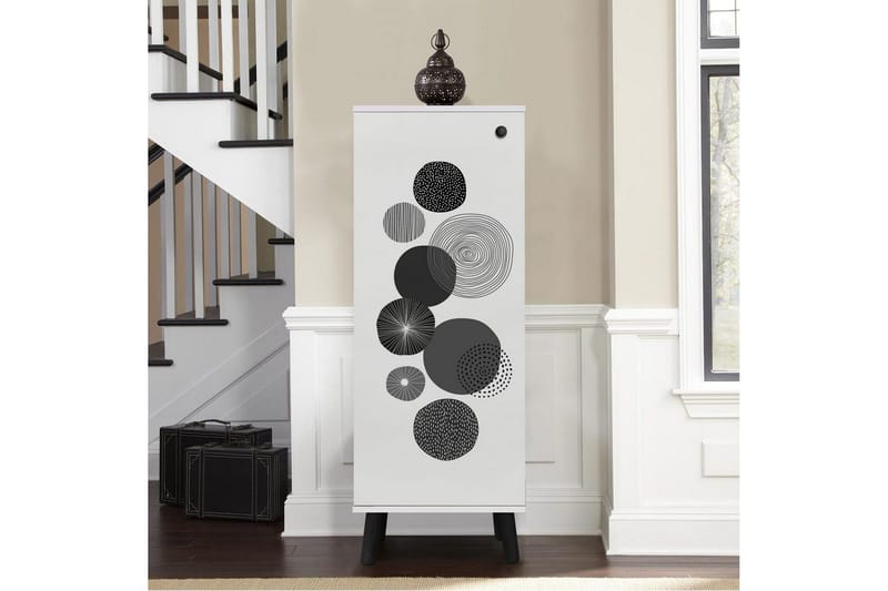 Gelsgan Skoskab 50 cm - Hvid/Sort - Opbevaring - Skoopbevaring - Skoskab