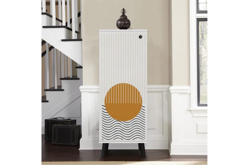 Gelsgan Skoskab 50 cm - Hvid/Sort - Opbevaring - Skoopbevaring - Skoskab