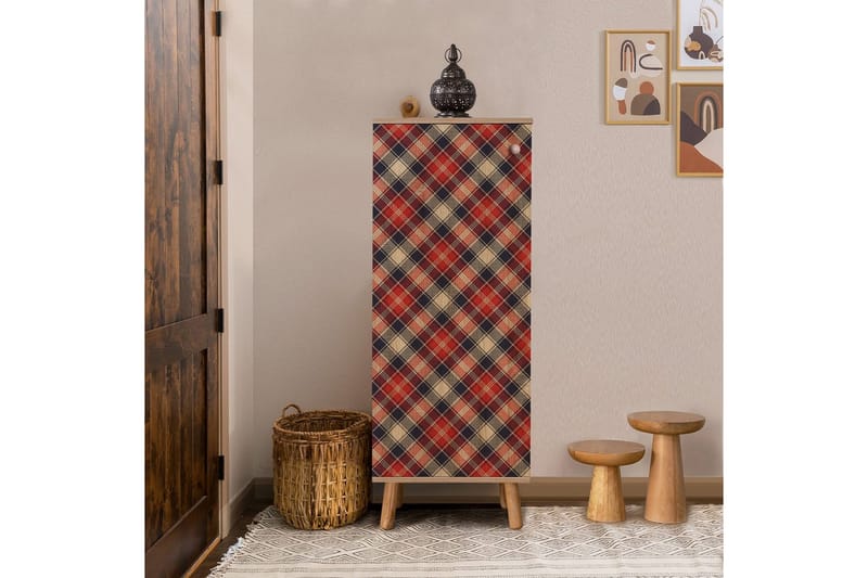 Gelsgan Skoskab 50 cm - Rød/Natur - Opbevaring - Skoopbevaring - Skoskab