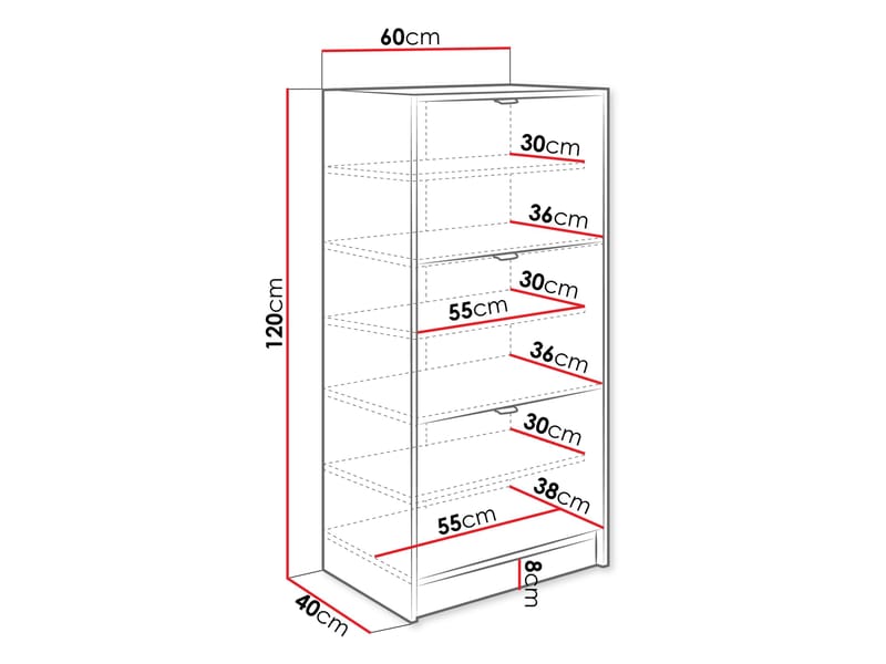 Gudelia Skoskab 60 cm - hvid - Opbevaring - Skoopbevaring - Skoskab