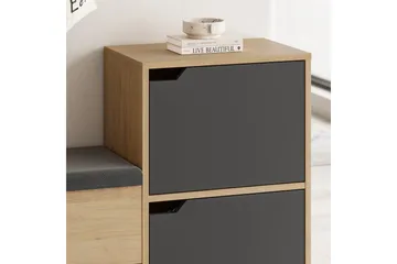 Haven Skoskab 101,5 cm - Antracit/Eg - Opbevaring - Skoopbevaring