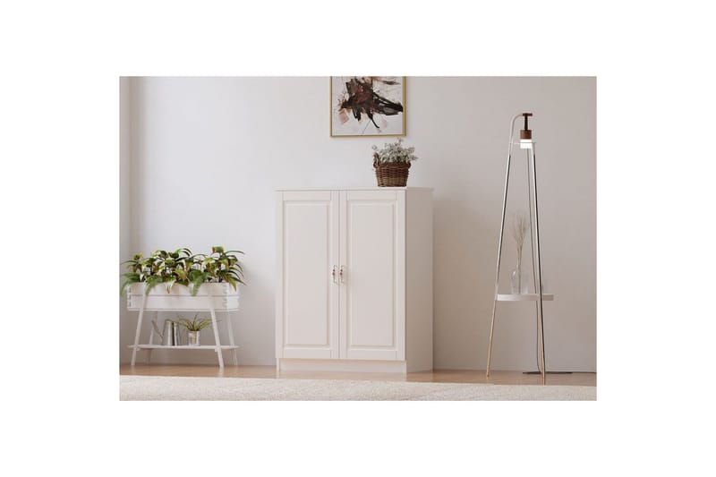 Ilena Skoskab 70 cm, Mat Hvid